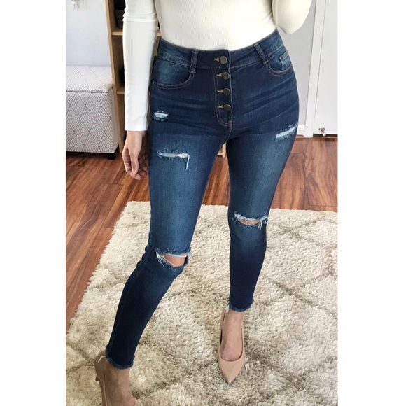 Denim - Last 1 | London Distressed Soft Ankle Skinny